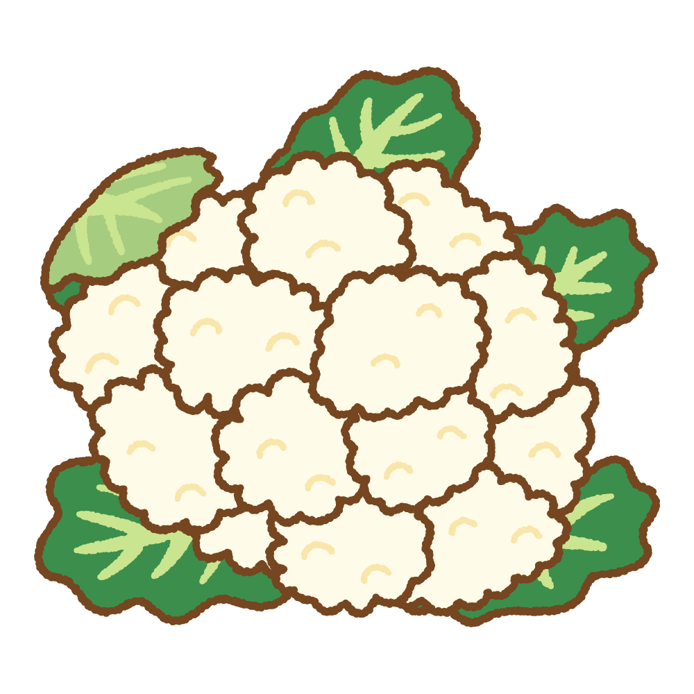 カリフラワーのフリーイラスト Clip art of cauliflower