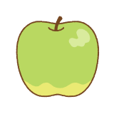 青リンゴのフリーイラスト Clip art of green-apple