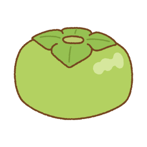 柿のフリーイラスト Clip art of kaki fruit