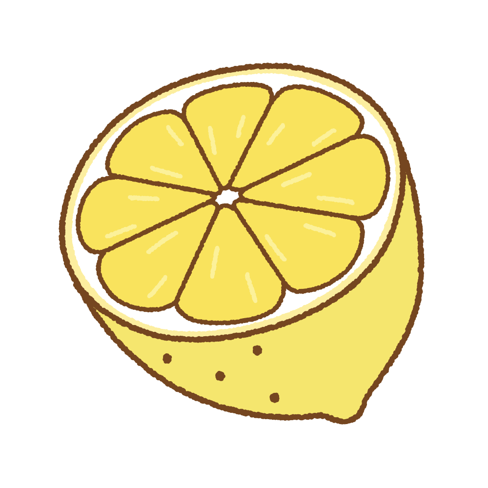 レモンの断面のフリーイラスト Clip art of lemon cut