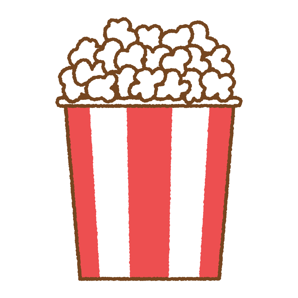 ポップコーンのフリーイラスト Clip art of popcorn