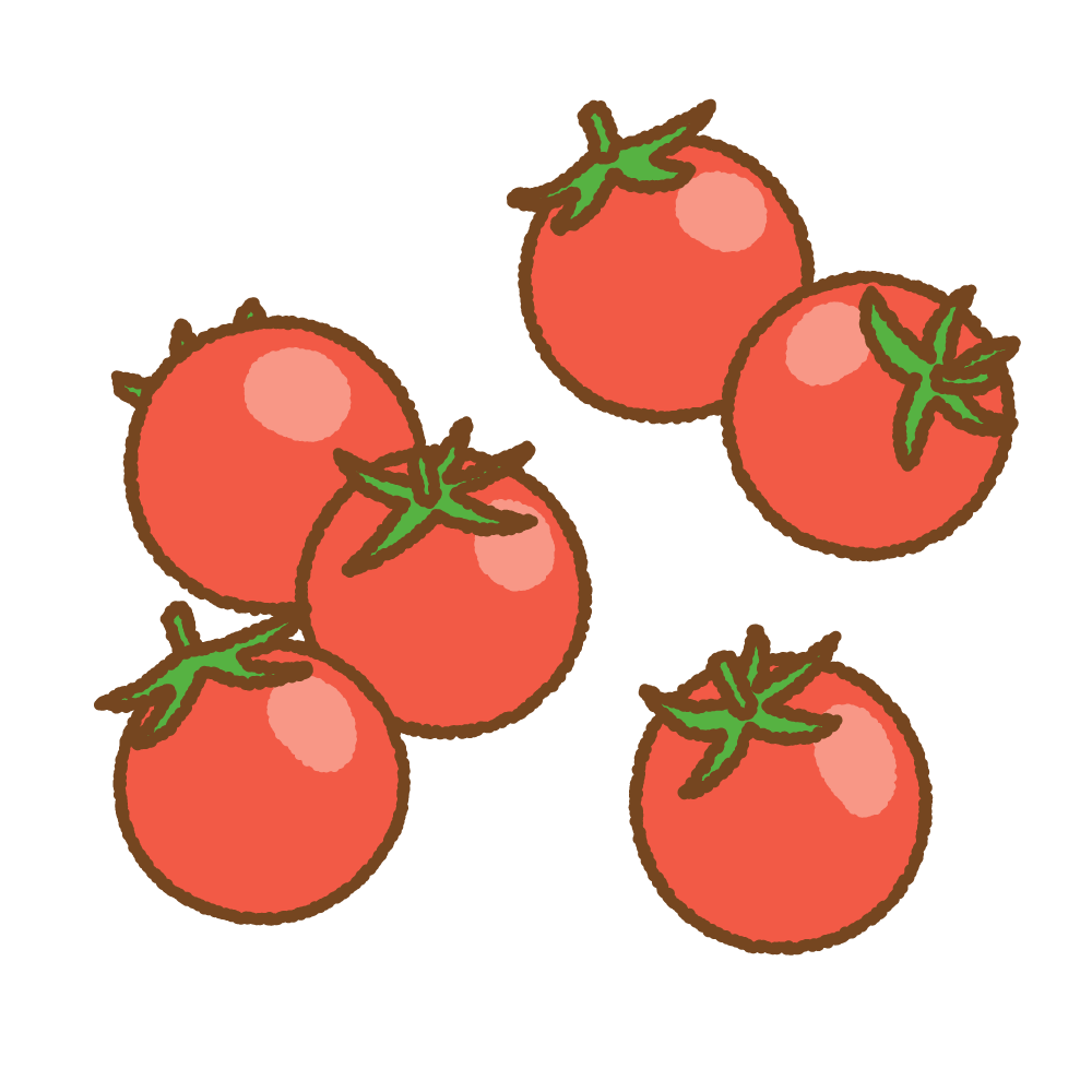 プチトマトのフリーイラスト Clip art of petit-tomato