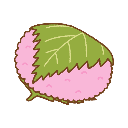 関西風の桜餅のイラスト