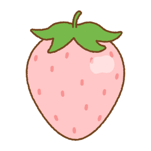 ピンクのイチゴのフリーイラスト Clip art of pink strawberr