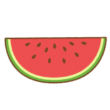 切ったスイカのフリーイラスト Clip art of cut watermelon