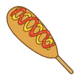 アメリカンドッグのフリーイラスト Clip art of corn-dog
