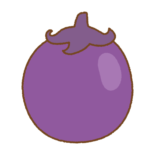 賀茂ナスのフリーイラスト Clip art of kamo-nasu eggplant
