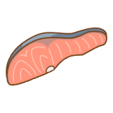 サケの切り身のフリーイラスト Clip art of salmon fillet