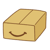 スマイル段ボール箱のフリーイラスト Clip art of smile-box