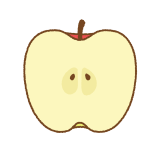 リンゴの断面のフリーイラスト Clip art of apple cut