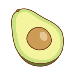 アボカドのフリーイラスト Clip art of avocado