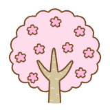 桜の木のフリーイラスト Clip art of cherry-blossom tree