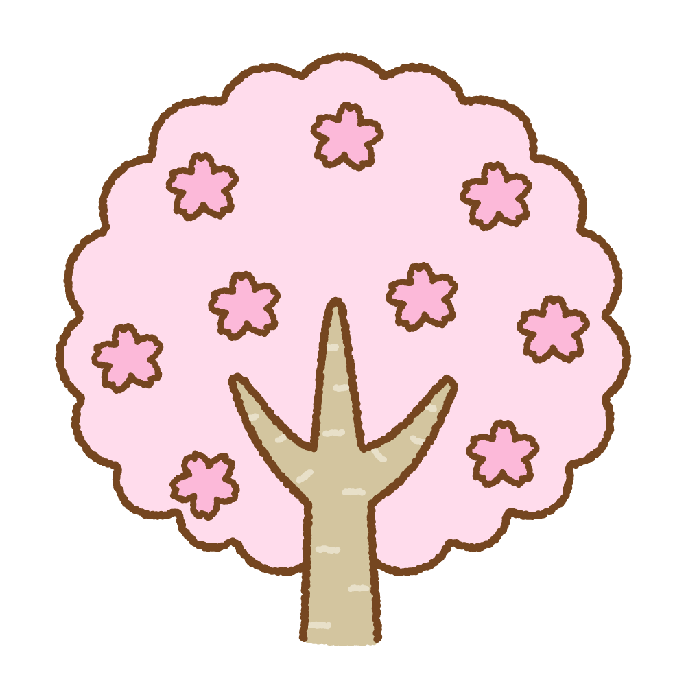 桜の木のフリーイラスト Clip art of cherry-blossom tree