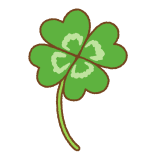四葉のクローバーのフリーイラスト Clip art of four-leaf clover