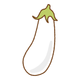 白ナスのフリーイラスト Clip art of white eggplant