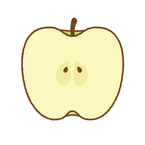 青リンゴの断面のフリーイラスト Clip art of green-apple cut