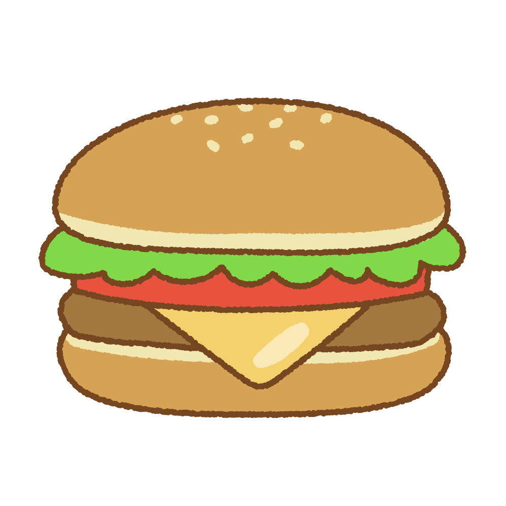 ハンバーガーのフリーイラスト Clip art of hamburger
