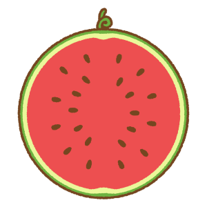 スイカのフリーイラスト Clip art of watermelon