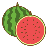 スイカのフリーイラスト Clip art of watermelon