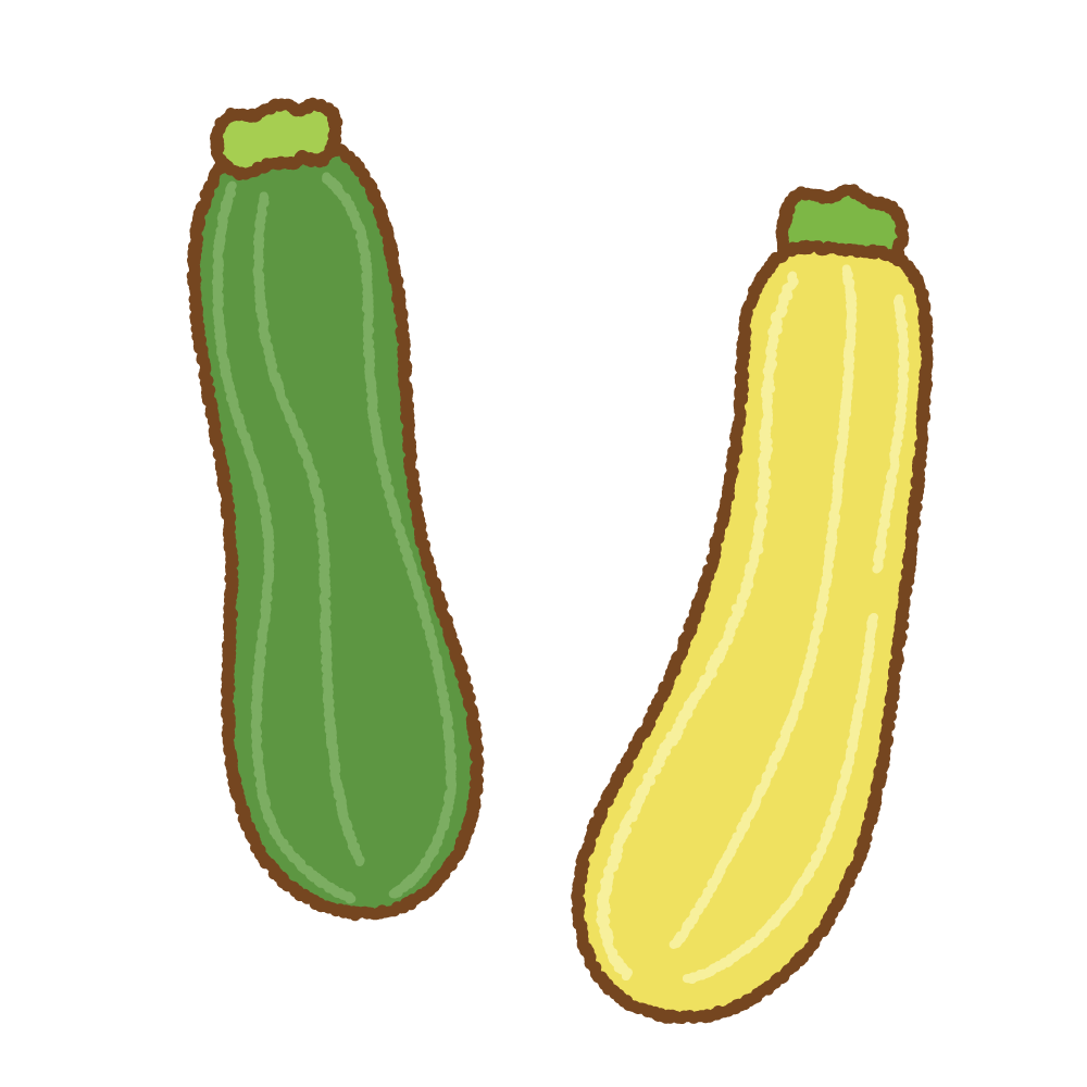 ズッキーニのフリーイラスト Clip art of zucchini