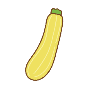 黄色のズッキーニのフリーイラスト Clip art of yellow zucchini