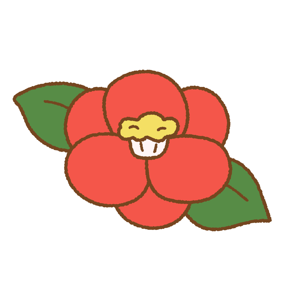 ツバキのフリーイラスト Clip art of camellia