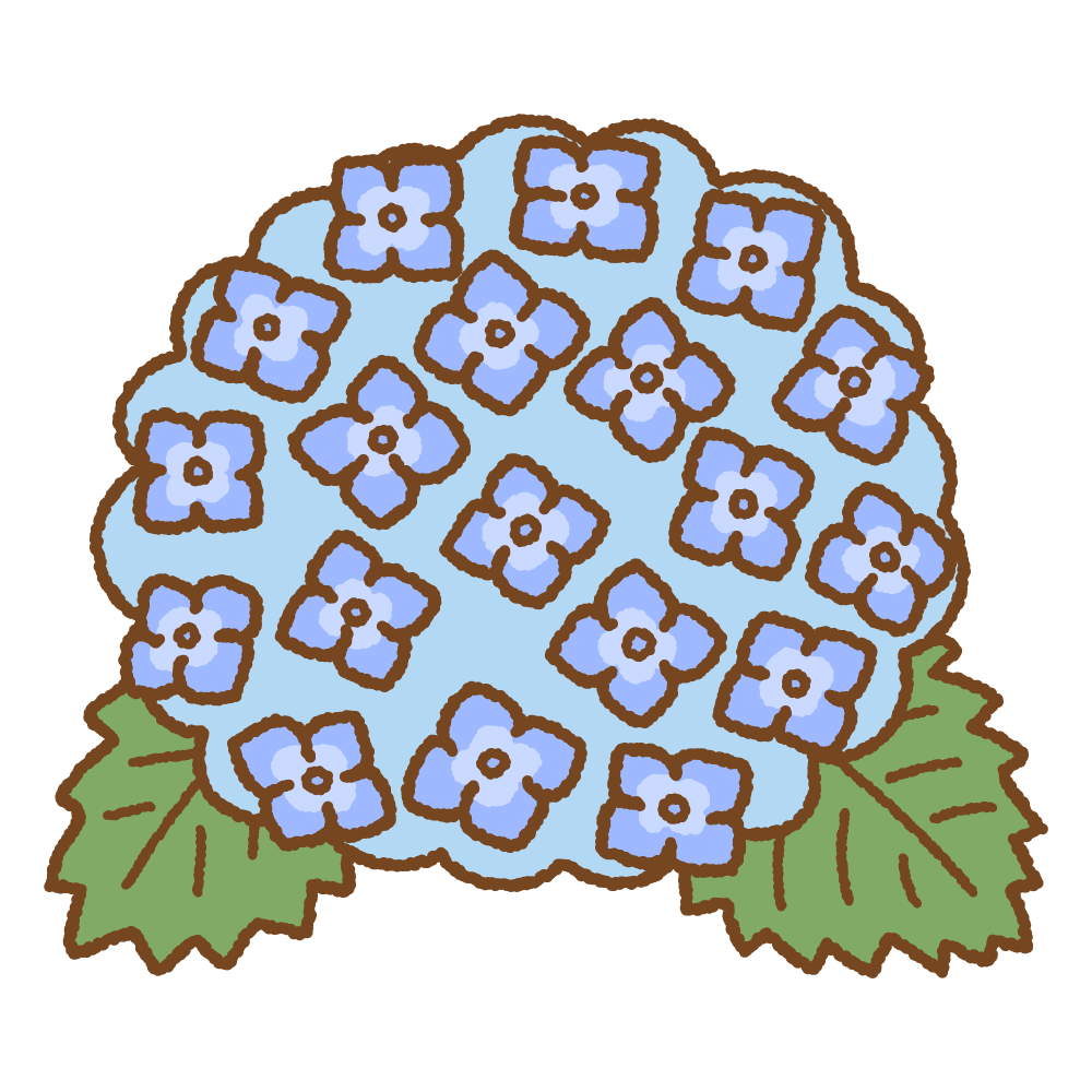 アジサイのフリーイラスト Clip art of hydrangea