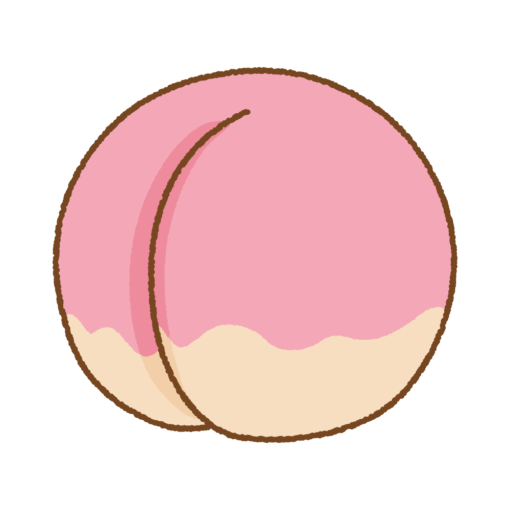 桃のフリーイラスト Clip art of peach