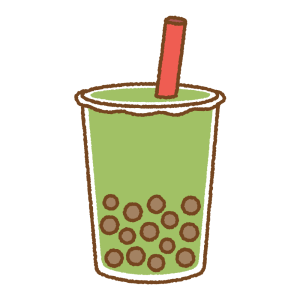 タピオカドリンクのフリーイラスト Clip art of tapioca drink