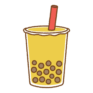 タピオカドリンクのフリーイラスト Clip art of tapioca drink