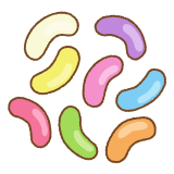 ゼリービーンズのフリーイラスト Clip art of jelly beans