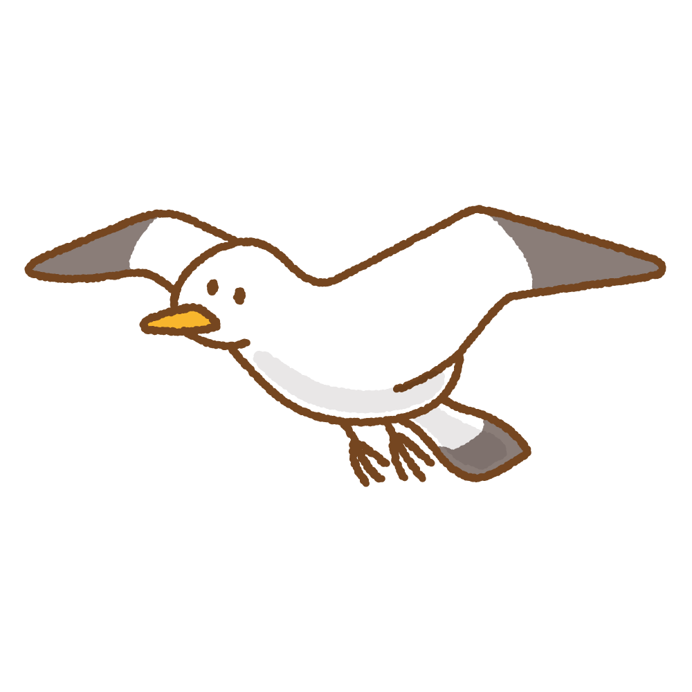 カモメのフリーイラスト Clip art of seagull
