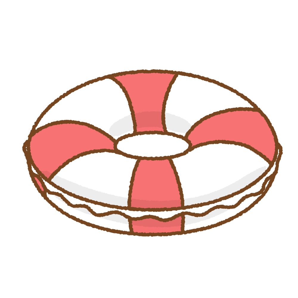浮き輪のフリーイラスト Clip art of floating-ring