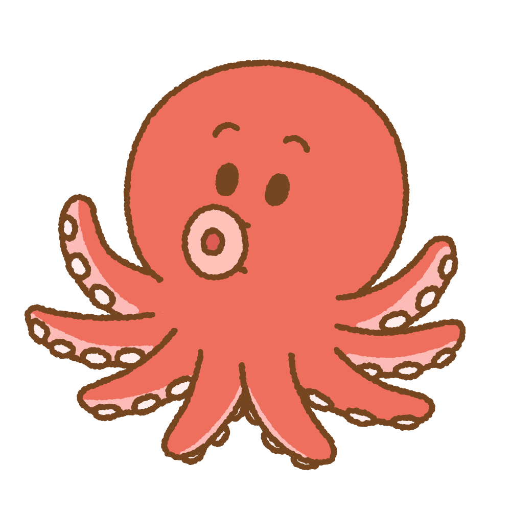 タコのキャラクターのフリーイラスト Clip art of octopus