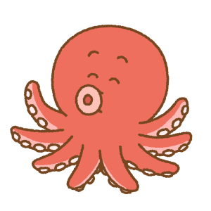 タコのキャラクターのフリーイラスト Clip art of octopus character