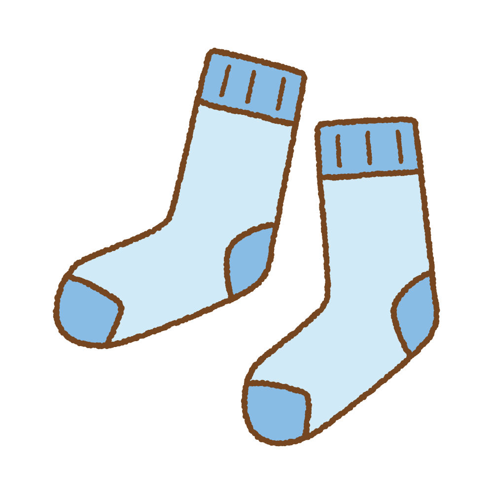 青の靴下のフリーイラスト Clip art of blue socks