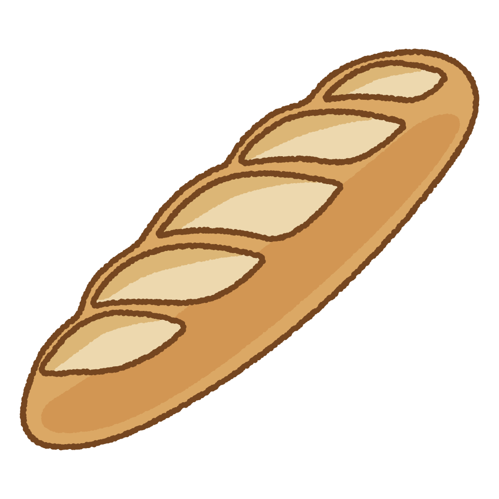 バゲットのフリーイラスト Clip art of baguette