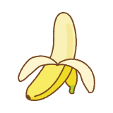 剥いたバナナのフリーイラスト Clip art of banana