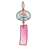 金魚の風鈴のフリーイラスト Clip art of fuurin-kingyo