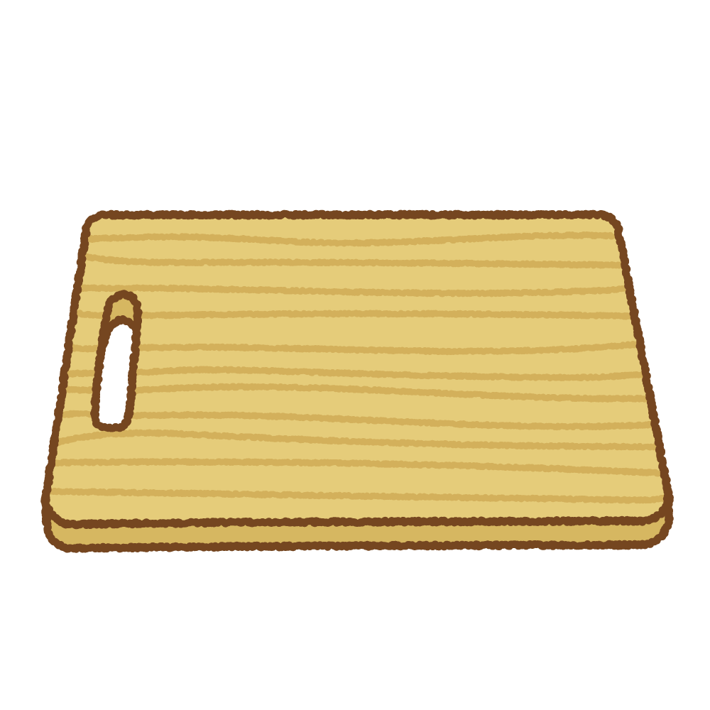 木のまな板のフリーイラスト Clip art of wood cutting-board