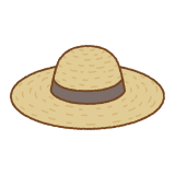 麦わら帽子のフリーイラスト Clip art of straw-hat