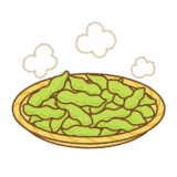 茹でた枝豆のフリーイラスト Clip art of edamame