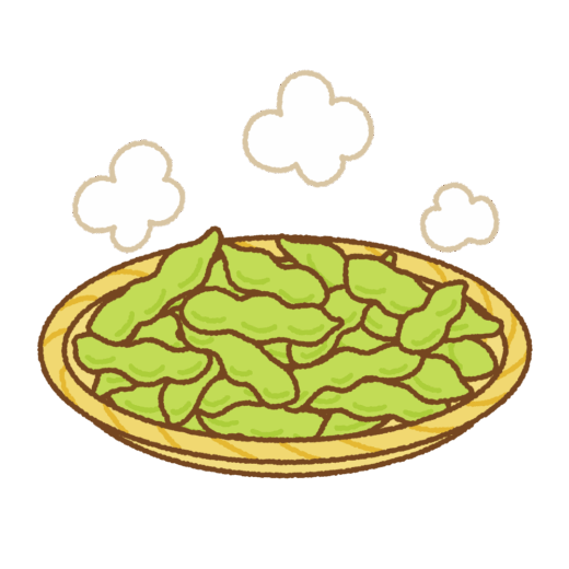 茹でた枝豆のイラスト