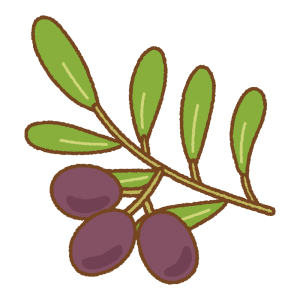 オリーブの実のフリーイラスト Clip art of olive