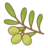 オリーブの実のフリーイラスト Clip art of olive