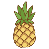 パイナップルのフリーイラスト Clip art of pineapple