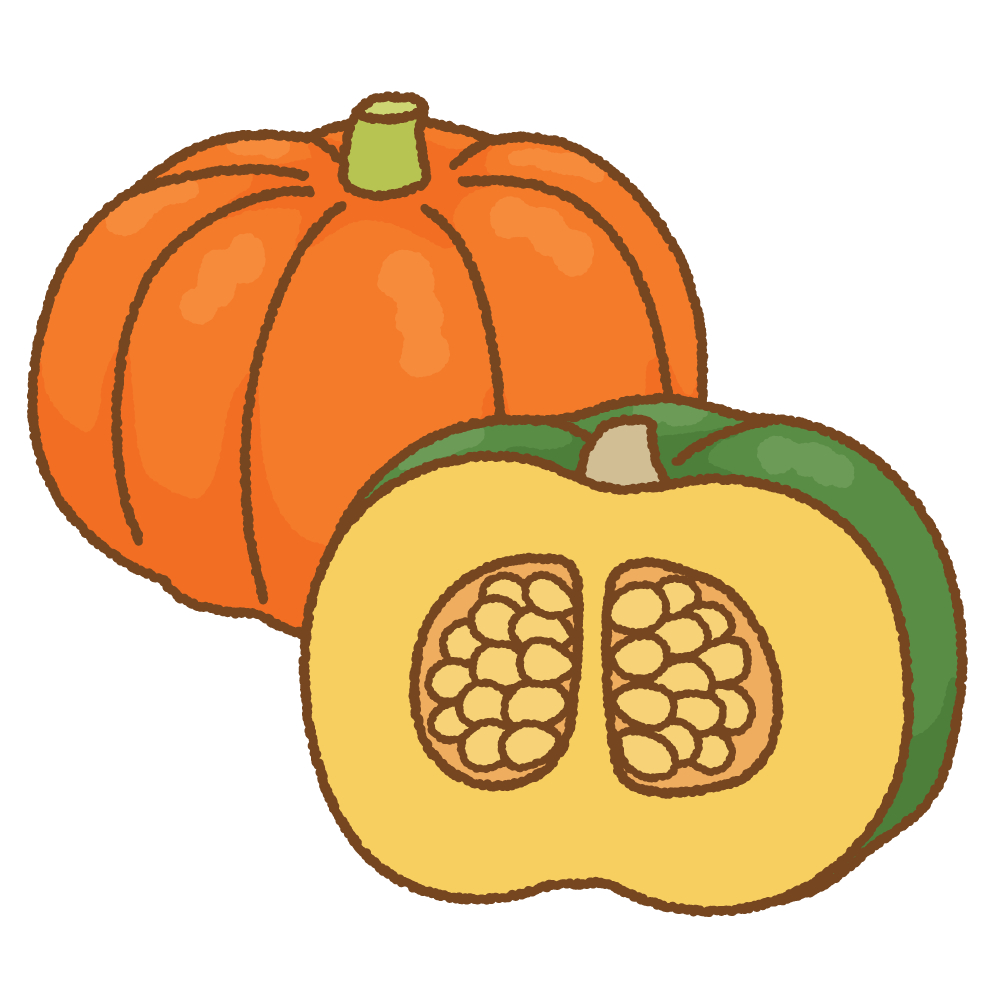 カボチャのフリーイラスト Clip art of pumpkin