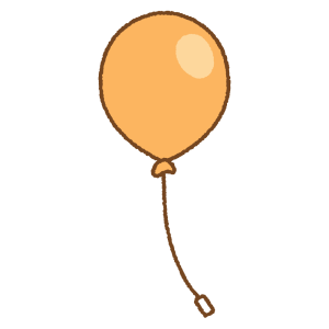 オレンジの風船のフリーイラスト Clip art of orange balloon