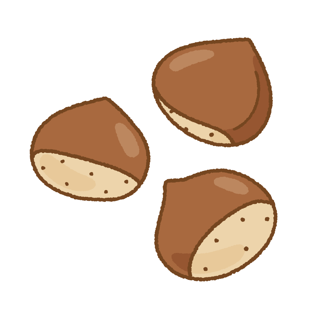 クリのフリーイラスト Clip art of chestnut