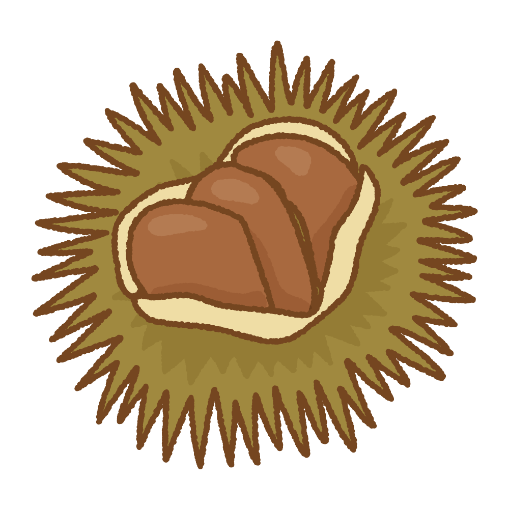 イガグリのフリーイラスト Clip art of chestnuts-in-burrs